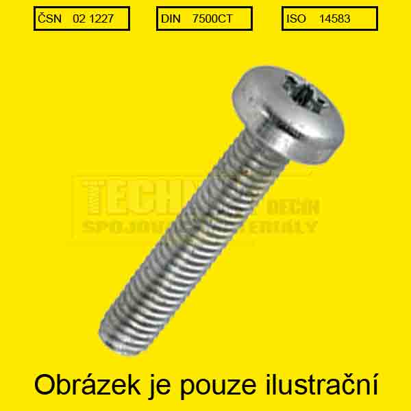 Din 7500CT půlkulatá hlava TORX