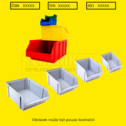 Bedna úkos nosnost 10kg  200x150x120mm plastová