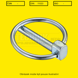 Závlačka 10x42  ZnŽ          s kroužkem (zákolník)  Din 11023