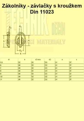 Závlačka 11x42  ZnŽ          s kroužkem (zákolník)  Din 11023