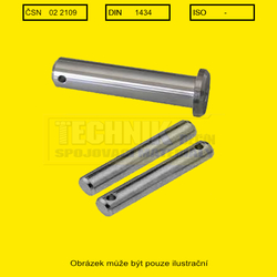 Čep s hlavou a otvorem pro závlačku 16x45  Zn          2109  Din 1434