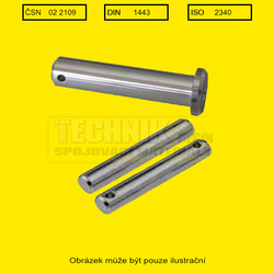 Čep bez hl.s dírami h11 16x045x40,0x6,0  ČSN02 210  DIN1443  ISO2340