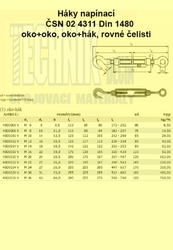 Hák napínací 16  Zn          Din 1480  konce k přivaření
