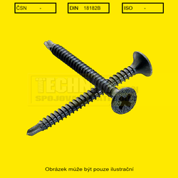 Sádrokarton vrut 3.5x55 FSČ          Din18182B +VRTÁK dvouchodý do plechu