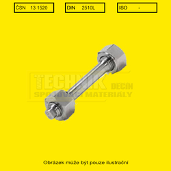 33x240          Mat. 42CrMo4/C35E acc. to EN 10269 Din 2510L + 2 hex nuts DIN 2510 form NF