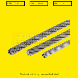 Lano  4.0  Zn ocel          4321  Din 3055 (7x7dr.) 1.4401 ISO 2408