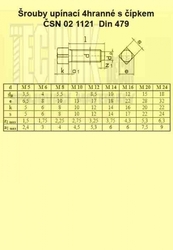 10x20          1121  8.8  Din 479 - upínací 4 hranný s čípkem