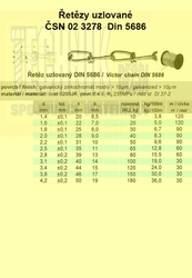 Řetěz uzlovaný  1.4 Zn          3278  Din 5686 