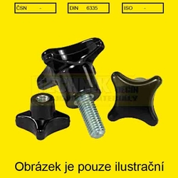 Rukojeť ovládací M  8x40 šroub+hvězda Din  6335   D=40mm