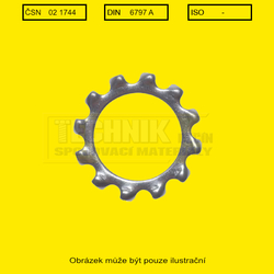 Podložka vějíř  4.3          1744  Din 6797 A vnější ozubení