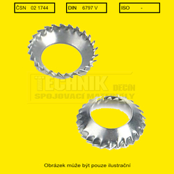 Podložka vějíř  6.4          1744  Din 6797 V vnitřní ozubení