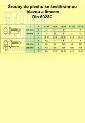 Šr.do plechu 6.3x 32  Zn          Din 6928C  šestihran + LÍMEC hladký