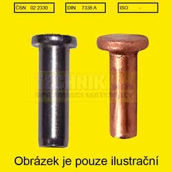 Nýt Cu  2.5x 3          2330  Din 7338 A plný