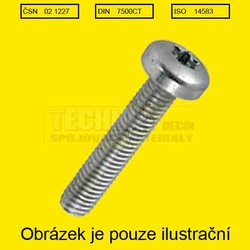 4x 6  Zn          1227  Din 7500 CT ISO 14583 půllkulatá torx