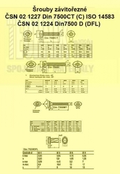 5x 8  Zn          1227  Din 7500 CT půllkulatá torx