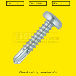 TEX  3.9x 19  Zn          Din 7504N půlkulatá