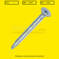 TEX  3.5x   9.5  Zn          Din 7504P zápustná