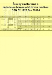 6x20  Zn          1226  Din 7516A závitořezný do Fe válcová - Phillips