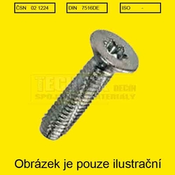 8x30  Zn          1224  Din 7516DE závitořezný do Fe zápustná - Torx