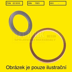 Podložka Cu 33x39x2.5          Din 7603C kulatý průřez