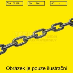 Řetěz článkový  4.0x16x13.7  Zn  3271  Din 766 krátký článek 