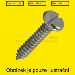 Šr.do plechu  6.3x 50  Zn          1232  Din 7971C válcová na drážku + špička