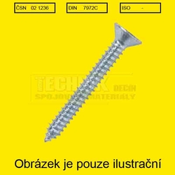 Šr.do plechu 2.9x 16  Zn          1236  Din 7972 zápustná + drážka