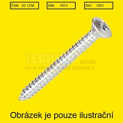 Šr.do plechu 3.9x 16  Zn          1238  Din 7973C