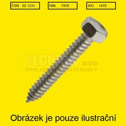 Šr.do plechu 4.8x 19  Zn          1231  Din 7976C šestihran