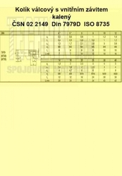 Kolík  6x36          2149  Din  7979D kalený ISO 8735 vnitřní závit