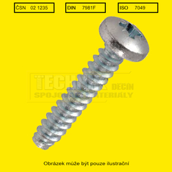 Šr.do plechu 2.9x  4.5  Zn          1235  Din 7981F