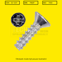 Šr.do plechu 2.9x  9.5  Zn          1237  Din 7982F - tupý