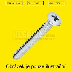 Šr.do plechu 2.9x 19  Zn          1239  Din 7983C