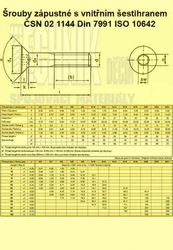 Imbus  3x 8  Zn          Din 7991 10.9 90°