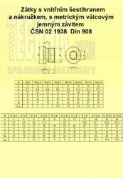 Zátka vypouštěcí 16x1.5          1938  Din 908  válcová s vnitřním šestihr