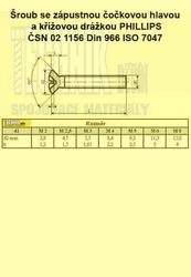 3x 8  Zn          1156  4.8  Din 966 čočková kříž