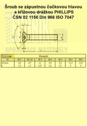6x80  Zn          1156  4.8  Din 966 čočková kříž