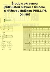 4x20  Zn          Din 967  půlkulatá hlava - kříž PH - okrasný          