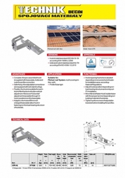 Hák střešní stavitelný 140x56x5mm  A2 SOLAR