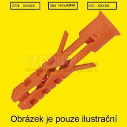 Hmoždinka  5x 25 MN nylon oranžová bez límce