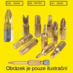 Hrot 20 TORX - 25mm bit 1/4 TITAN bezpečnostní s dirkou