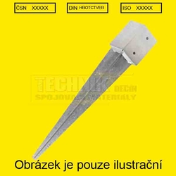 Hrot kotvící  50x 50x600  TZN  čtvercový (zarážecí botka)