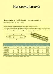 Koncovka lanová  5 (M8)  A4  pravý závit vnitřní