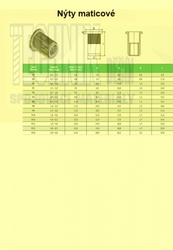 Nýt maticový  3x 9  Zn  0.5 - 2.0 mm  hlava zápustná micro, rádlovaný