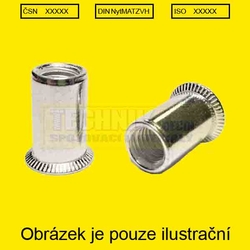 Nýt maticový  5x15  Zn  4.0-6.0 mm  hlava zápustná, rádlovaný 90°