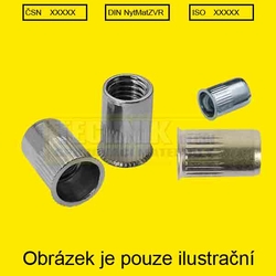 Nýt maticový  8x19  Zn  2.0-4.0 mm  hlava zápustná 90° rádlovaný