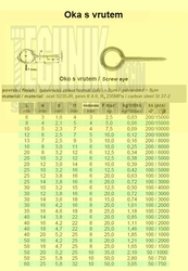 Oko s vrutem 60x25x6.0mm Zn  oko 25mm