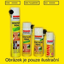 PUR pěna SOUDAL 750ml  ČSN  DIN  ISO