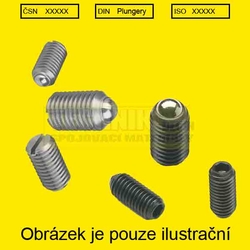 3x 7          Plunger s kuličkou -  drážka (pružná opěrka-tlačítko pojistné)