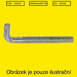 Skoba se závitem M  6x50  Zn  pravoúhlá 